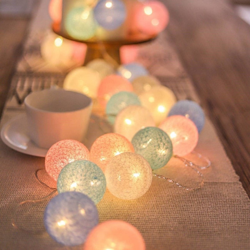 Bomullsboll LED Light Garland