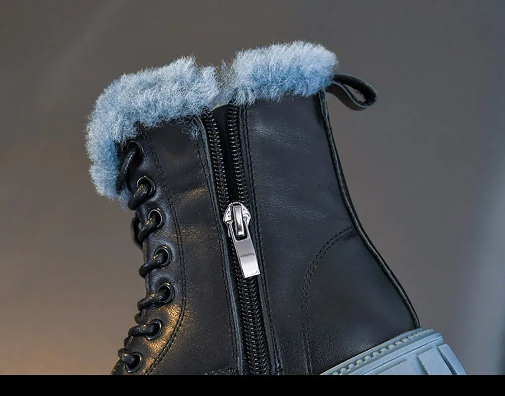 Cindy's Trendy Winter Boots: Chic Korean-Inspired Faux Fur Footwear for Girls Aged 6-18