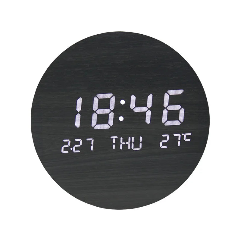 EcoChime – Orologio da scrivania in legno con sveglia e display LED