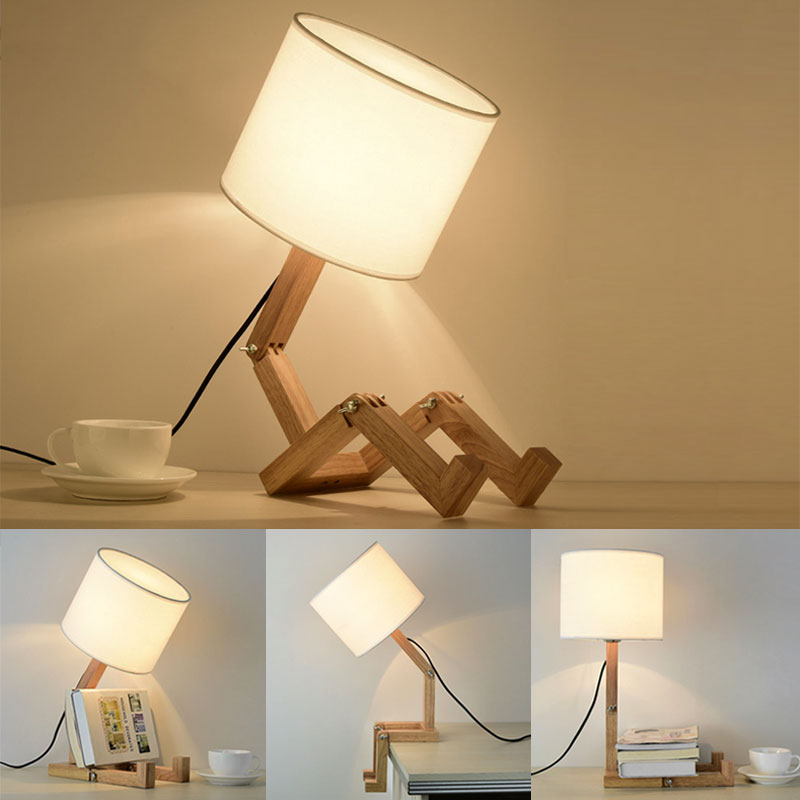 Robot Shape bordlampe i tre