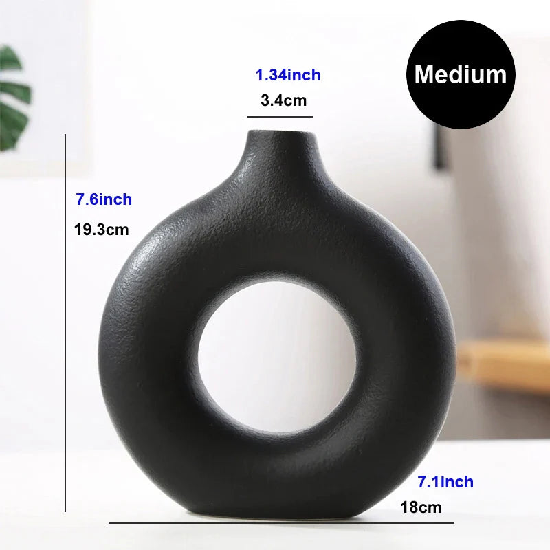 Circular Hollow Ceramic Vase