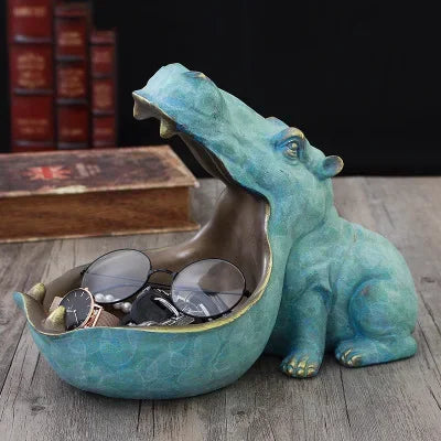 HippoHaven - Decorazione con statuetta di ippopotamo