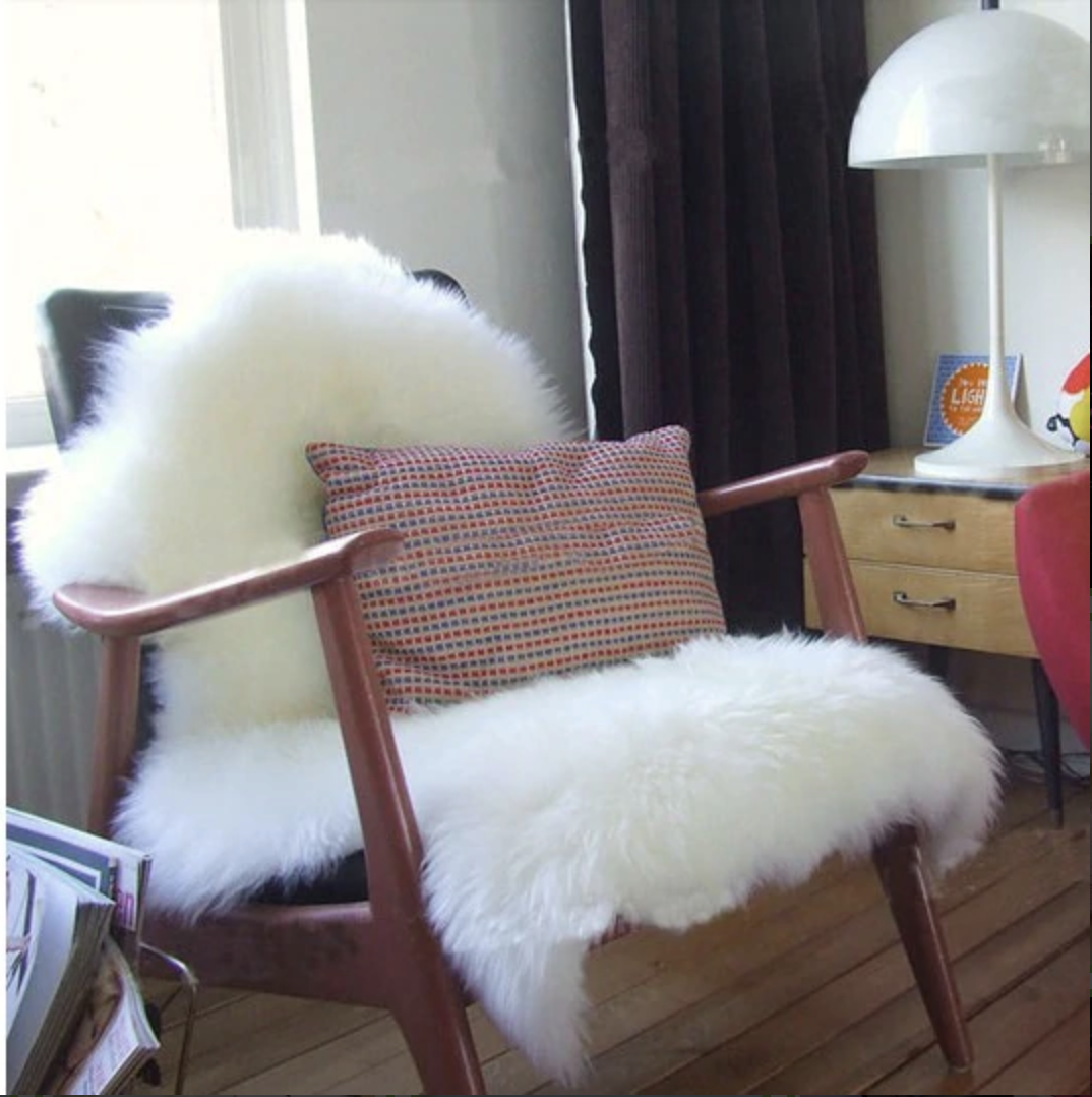 Faux Fur Sheepskin Throw & Area Rug