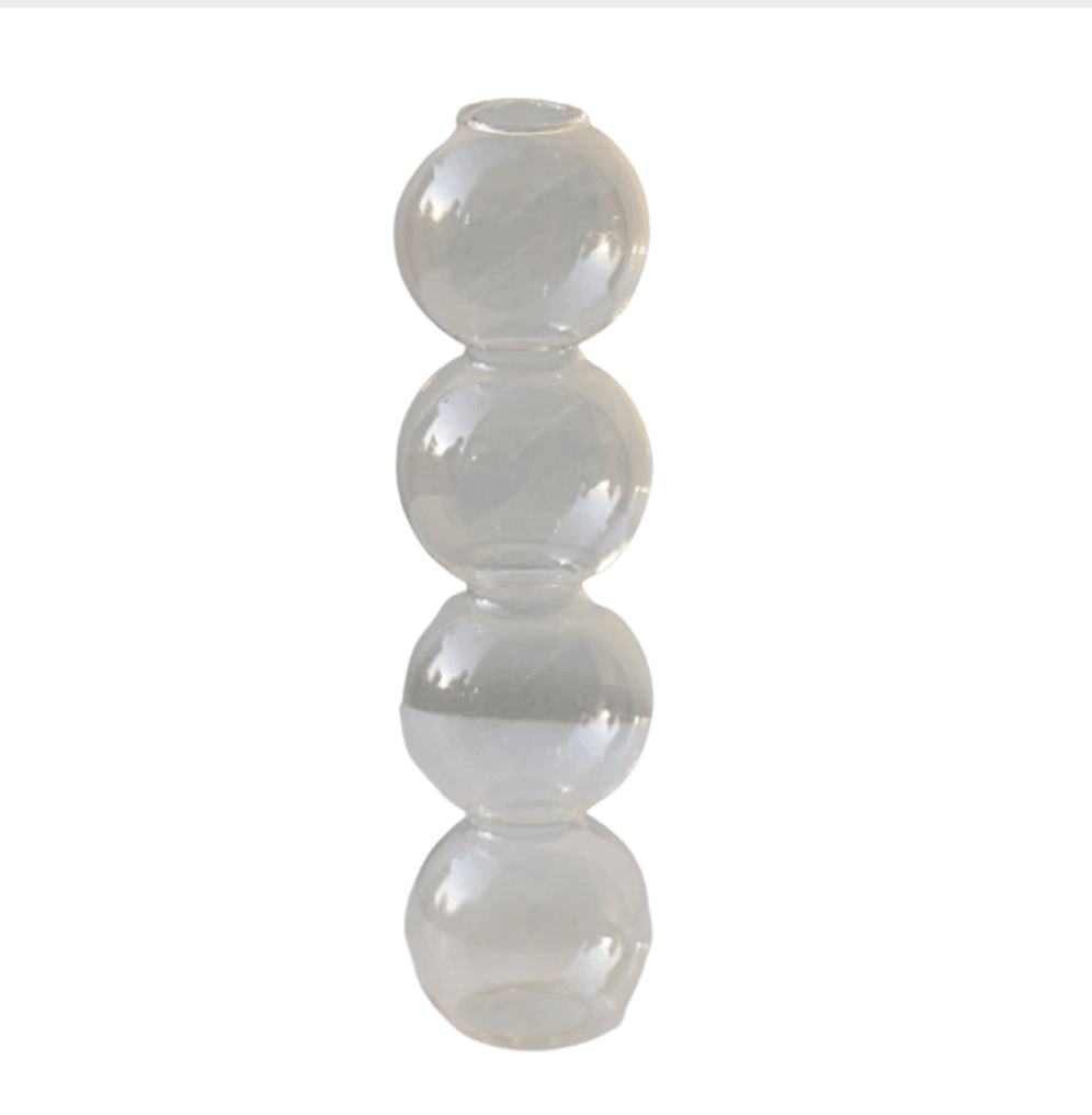 Vase à bulles en verre cristal