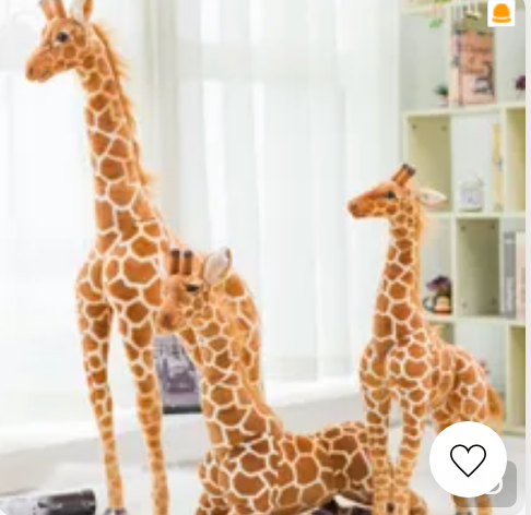 Girafe géante en peluche réaliste