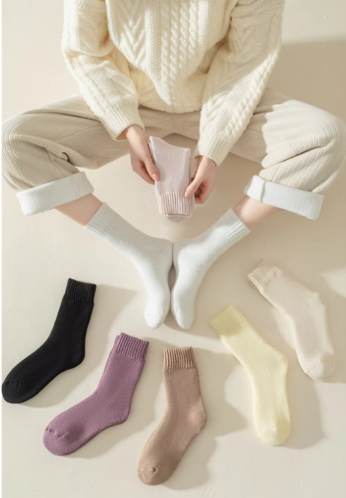 Gemütliche Winter-Essentials: 3 Paar Damen-Wollsocken – Plüschig, Warm und Ultra-Soft