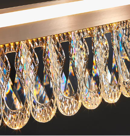 Lustre à anneaux de luxe en forme de gouttelettes