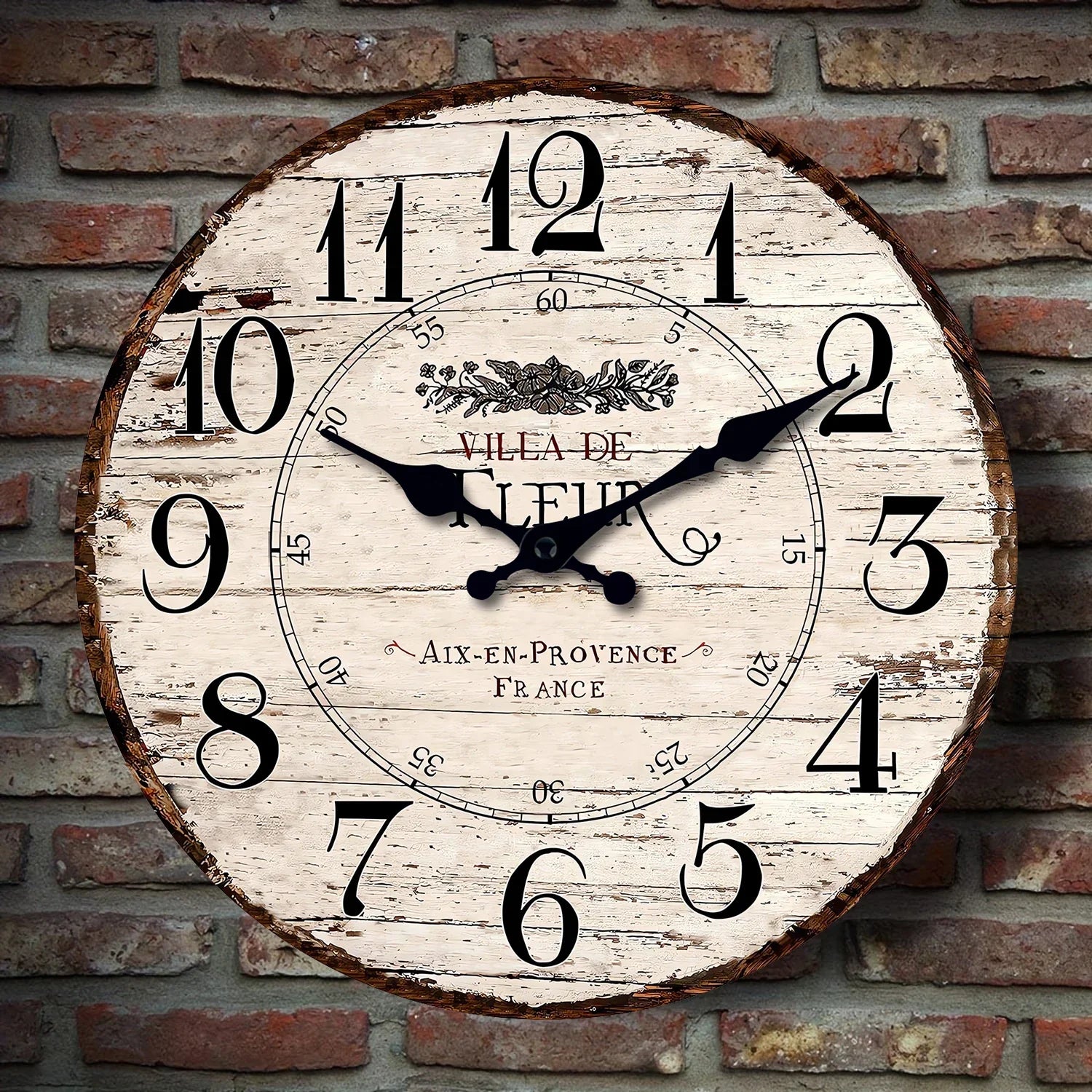 CountryTime – Rustic Wall Clock without Ticking Sounds