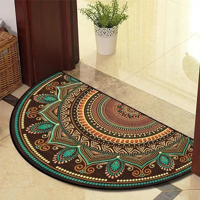 Winnie Retro Semi-Circular Door Mat – Elegant Anti-Slip Indoor Entrance Rug