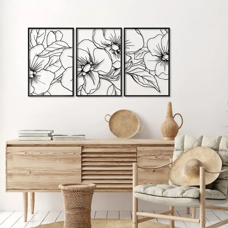 Floral Single Line Wall Art