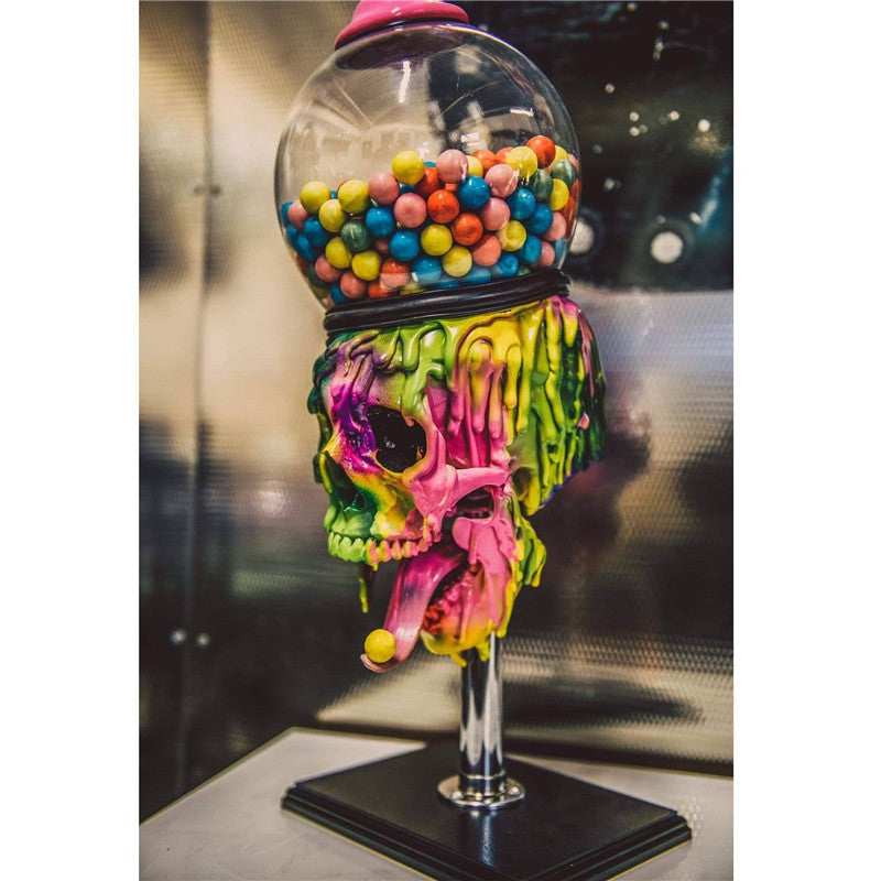 Skull Bubble Gum Machine Halloween bordsdekorationer