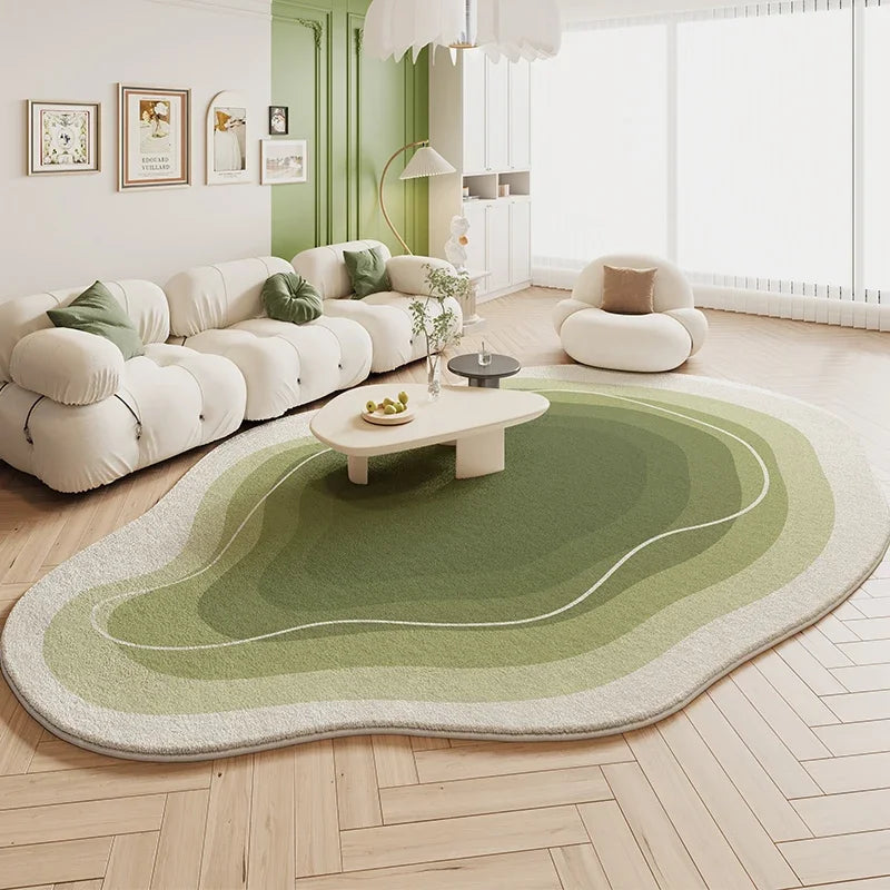 Sara's Green Cream Area Rug for Living Room & Bedroom - Soft, Fluffy, Anti-Slip