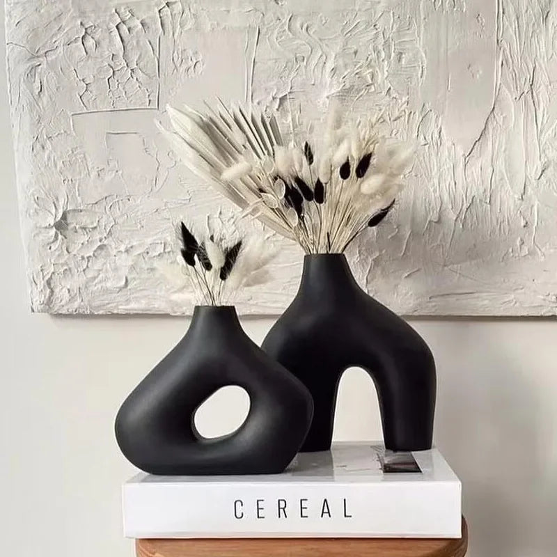 Stylish Black & White Ceramic Vase