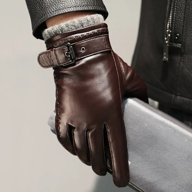 Leather Cashmere Cuff Gloves