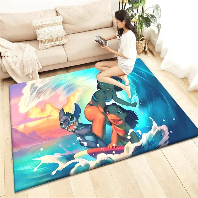 Winnie Stitch Cartoon Rug – Cozy & Vibrant Home Décor