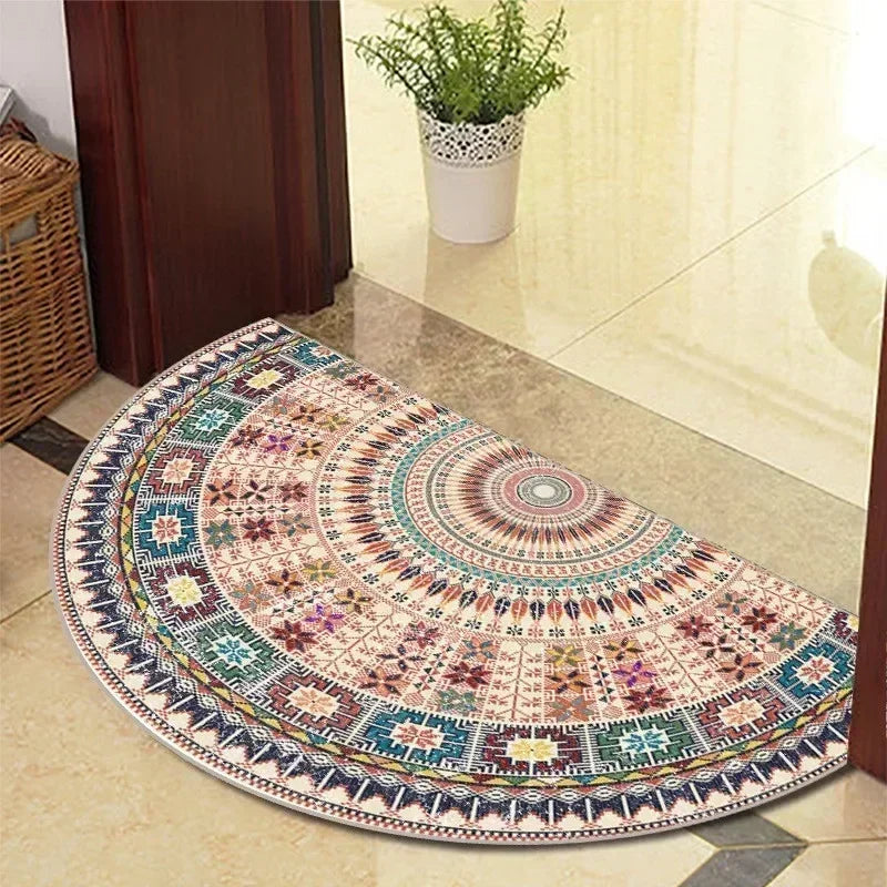 Winnie Retro Semi-Circular Door Mat – Elegant Anti-Slip Indoor Entrance Rug