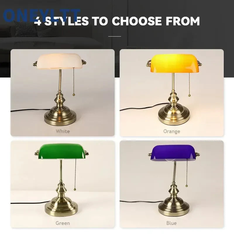 Retro Banker Tischlampe