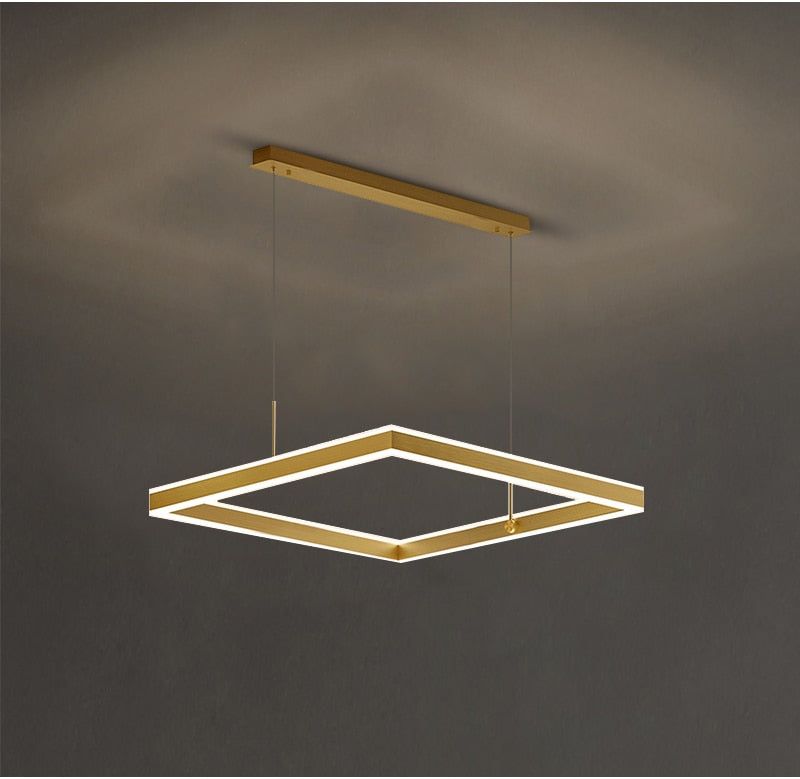 YLK Kare - Moderne led lysekrone for stue luksus kvadratisk design