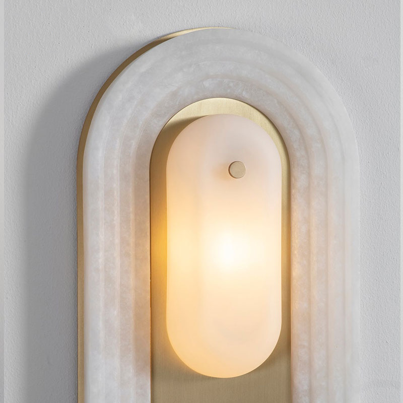 IIS Luxe matmarmeren wandlamp G9 koper-gouden wandkandelaar