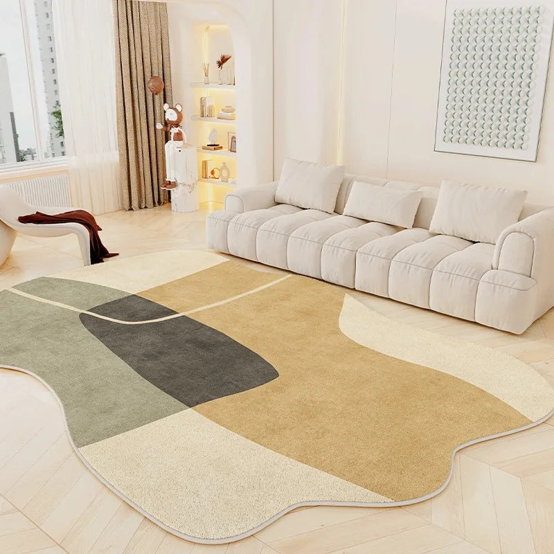 Tapis doux et moelleux en forme irrégulière Winnie – Tapis antidérapant confortable pour le salon et la chambre