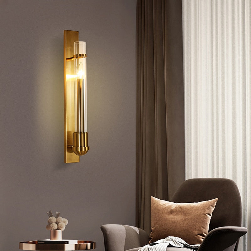 WIN Moderne led-wandlamp in Amerikaanse stijl, luxe gouden licht