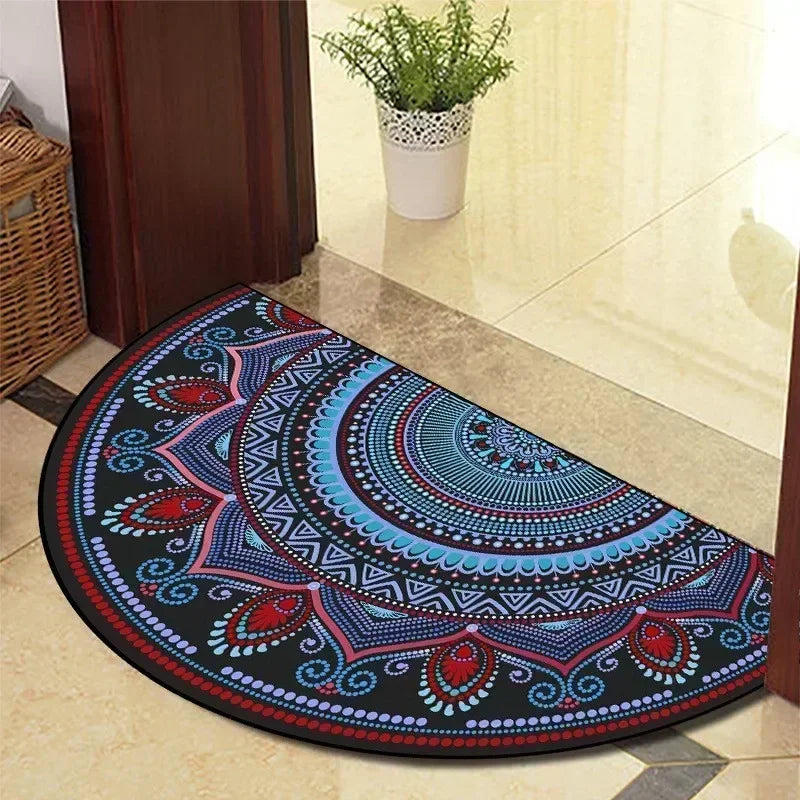 Winnie Retro Semi-Circular Door Mat – Elegant Anti-Slip Indoor Entrance Rug