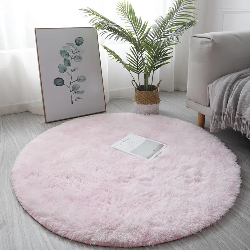 Soft Plush Round Rug by Sara - Cozy Carpet for Living Room & Bedroom