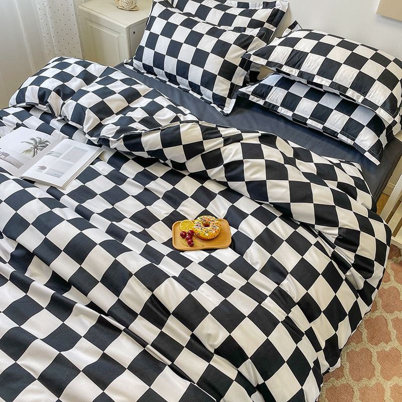 Zachte Checkerboard Beddengoedcollectie