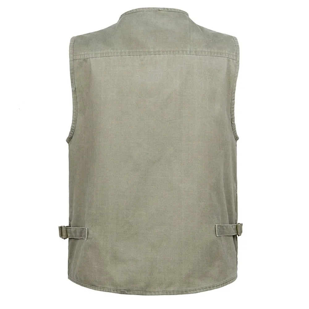 Gilet cargo senza maniche in cotone | Gilet 16 tasche