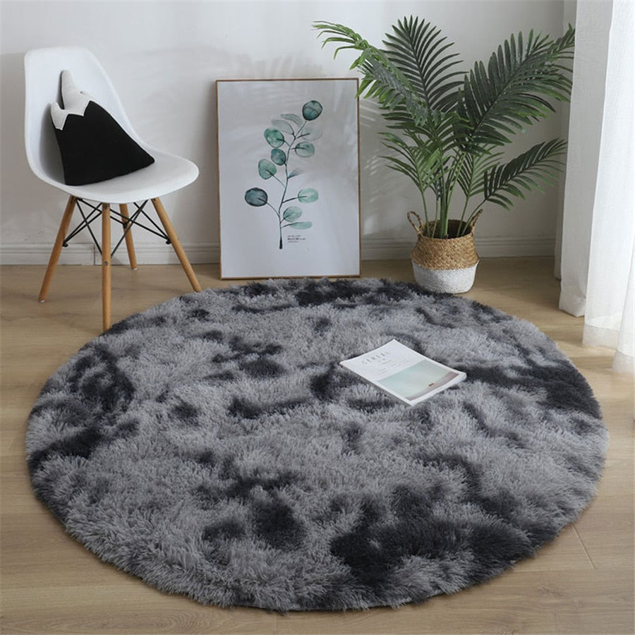 Tapis rond doux et moelleux