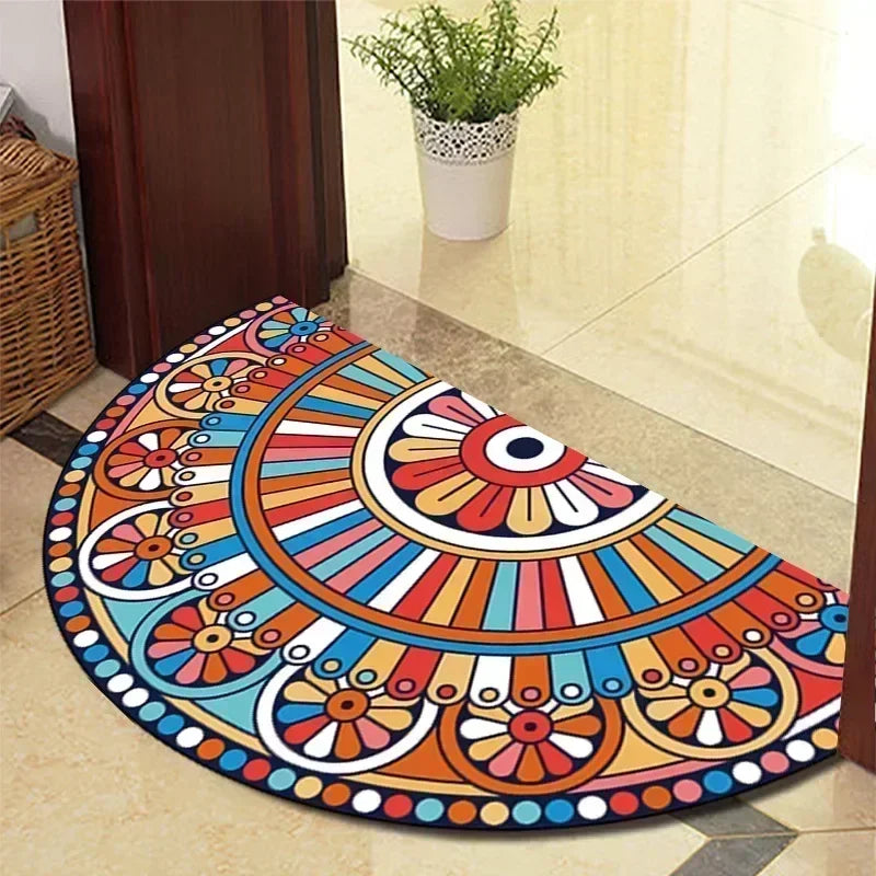 Winnie Retro Semi-Circular Door Mat – Elegant Anti-Slip Indoor Entrance Rug