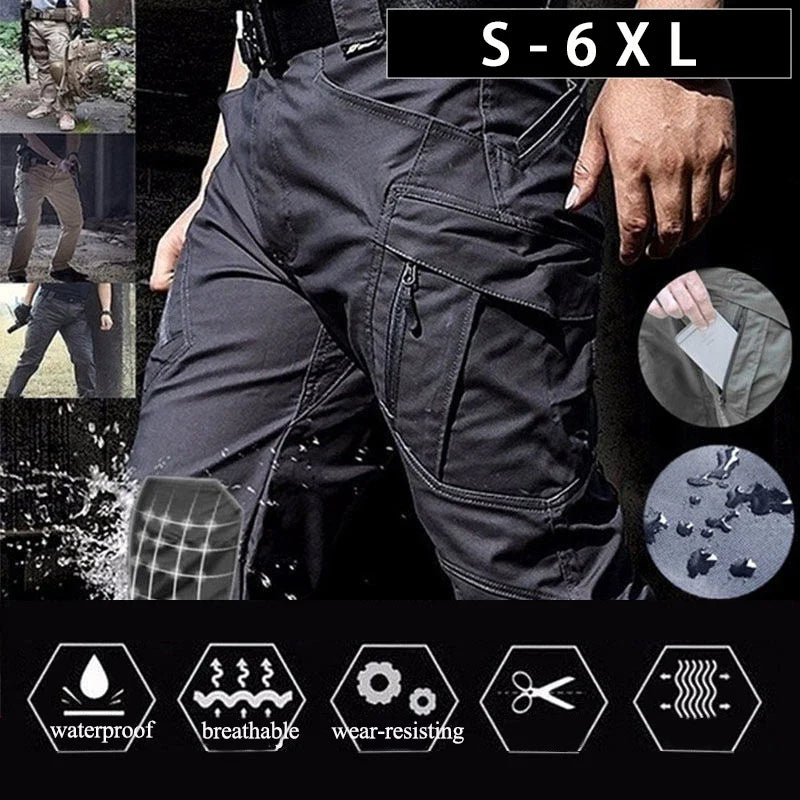 Titan Tactical Cargo Pants – Miesten sotilas taisteluhousut monipuolisella taskusuunnittelulla, kestävä ja vedenkestävä, ihanteellinen työhön, vaellukseen ja ulkoilma-seikkailuihin