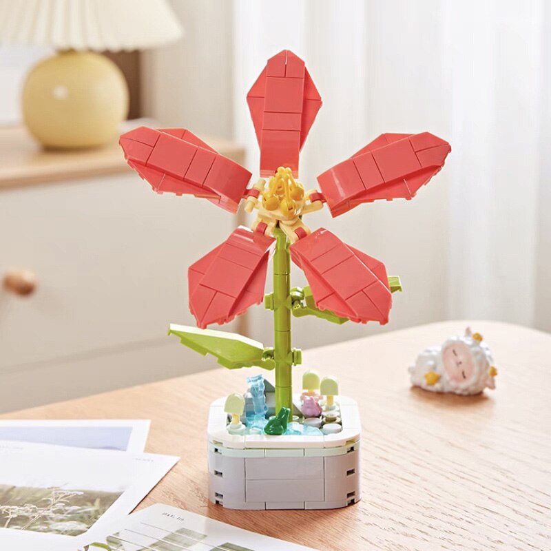 Flower Pot Building Block Decor