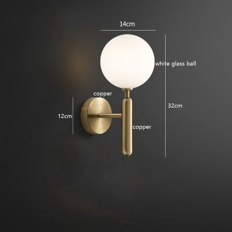 Amberkleurige glazen LED-wandlamp - Scandinavisch design