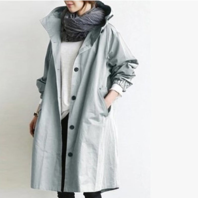 EleganCoat | Fasjonabel lang trenchcoat/jakke for kvinner skifter sesong 2024