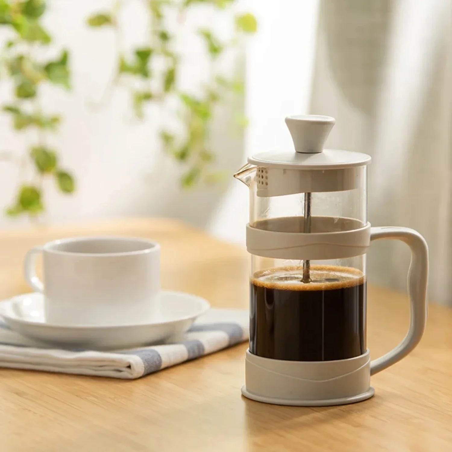 Stainless Steel French Press Coffee Maker – Portable Hand Press Coffee Brewer