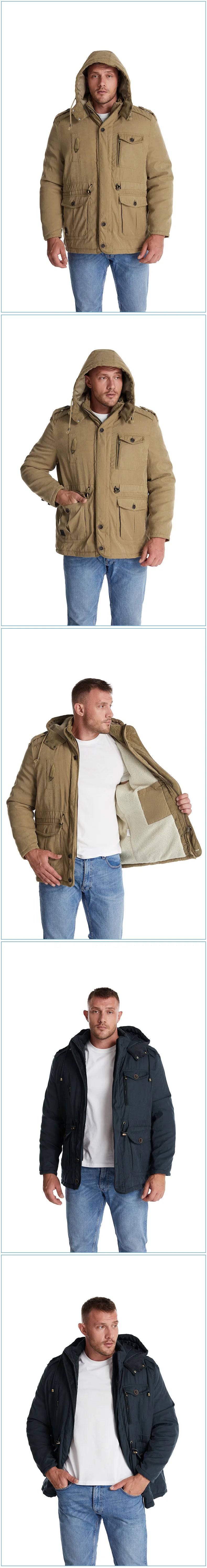 Chaqueta parka elegante y cálida para hombre con capucha.