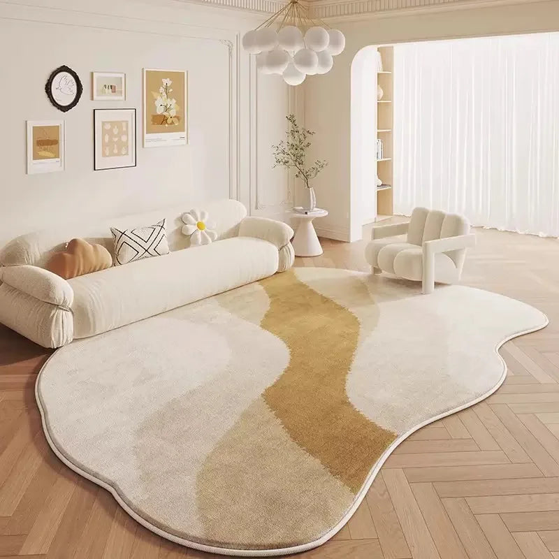 VIMAKA Cream Luxury Imitation Cashmere Rug – Soft, Stylish & Dirt-Resistant