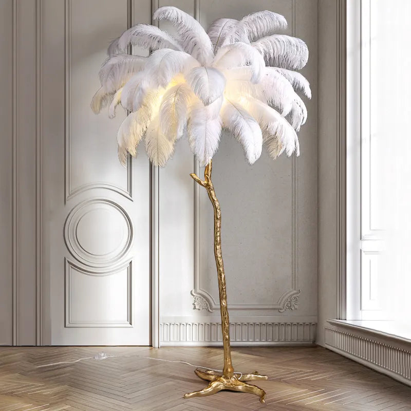 Ostrictch Feather Floor Lamp