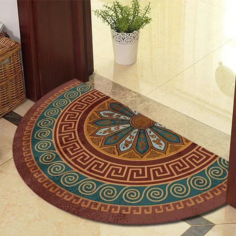 Winnie Retro Semi-Circular Door Mat – Elegant Anti-Slip Indoor Entrance Rug