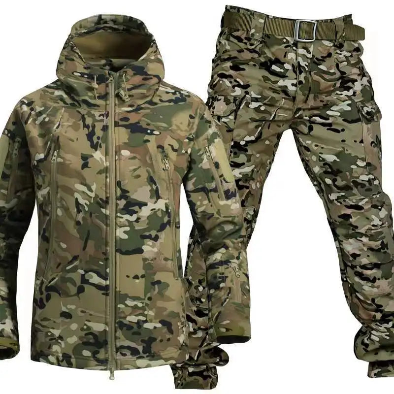 Outdoor - Camo pluche jasset - Verdikte jas en broek voor herfst/winter