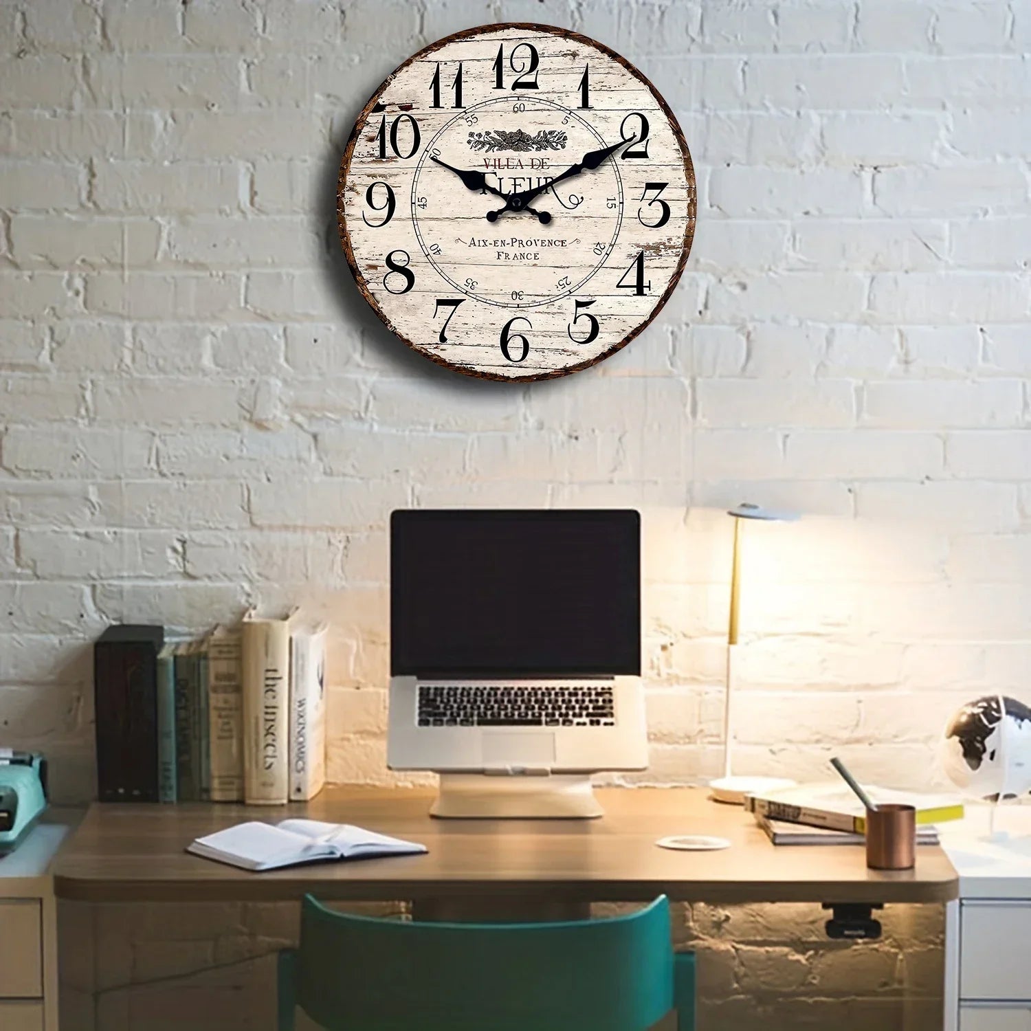 CountryTime – Horloge murale rustique sans tic-tac