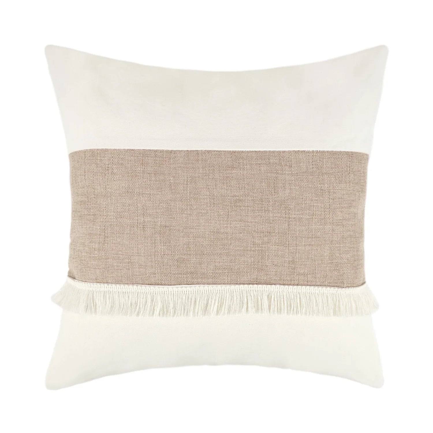 GeoBoho - Housse de coussin beige à motif géométrique | décoration