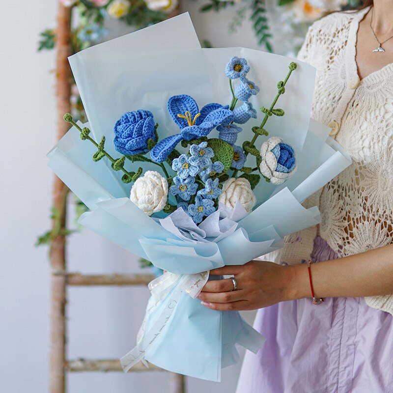 Décoration de bouquet de fleurs au crochet