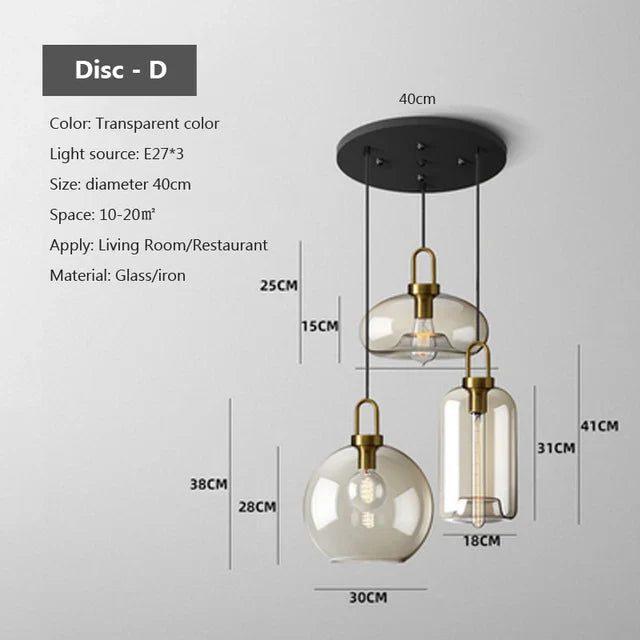 Lampe à suspension moderne en verre