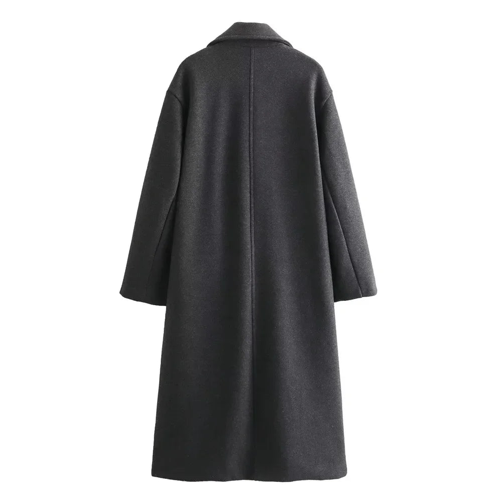 PB&ZA: Wool Blend Autumn/Winter Long Coat/Jacket