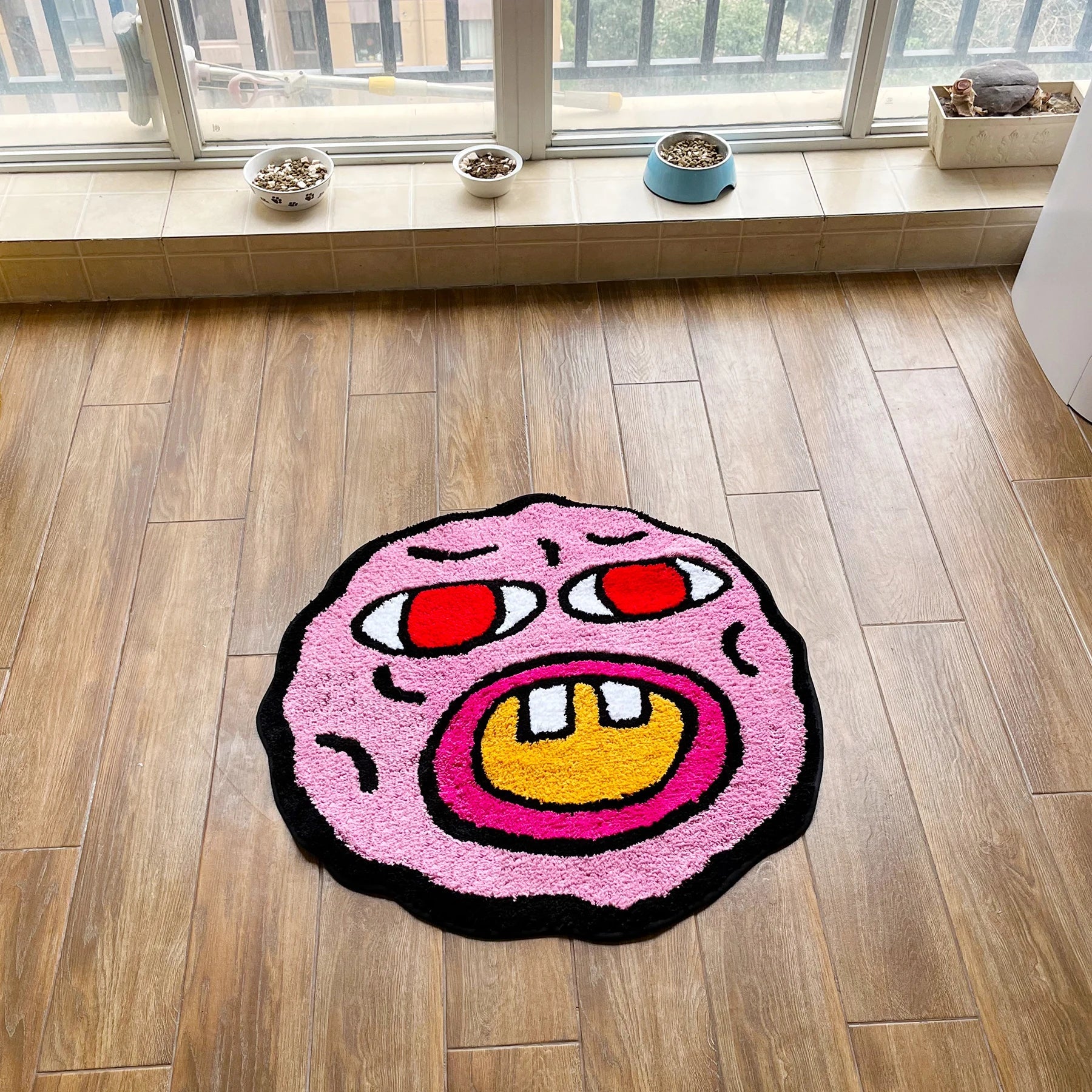 Tapis de dessin animé rose Cherry Bomb