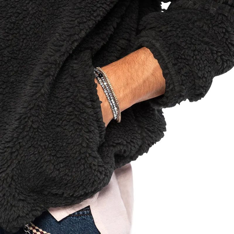 Niklas - Moderna giacca pullover in pile sherpa da uomo