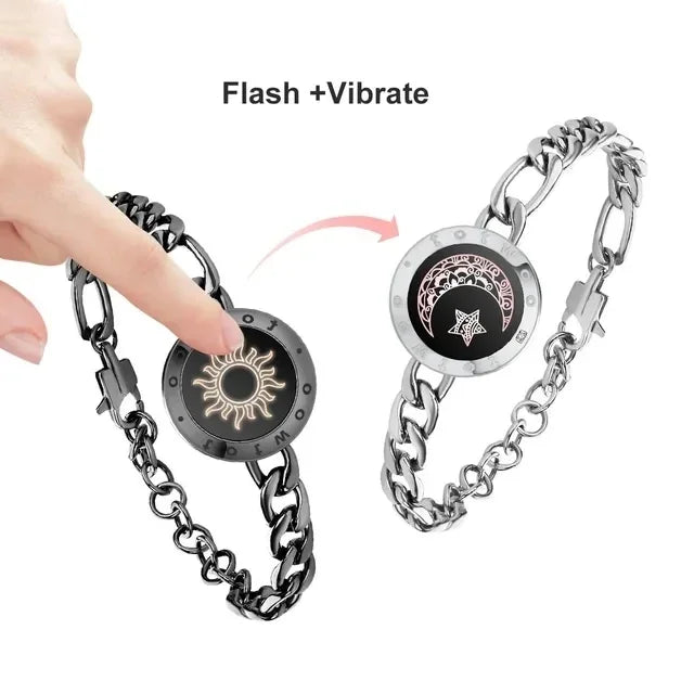 Braccialetti d'amore totwoo Sole e Luna, Braccialetti touch luminosi e vibranti per relazioni a lunga distanza per coppie, regali