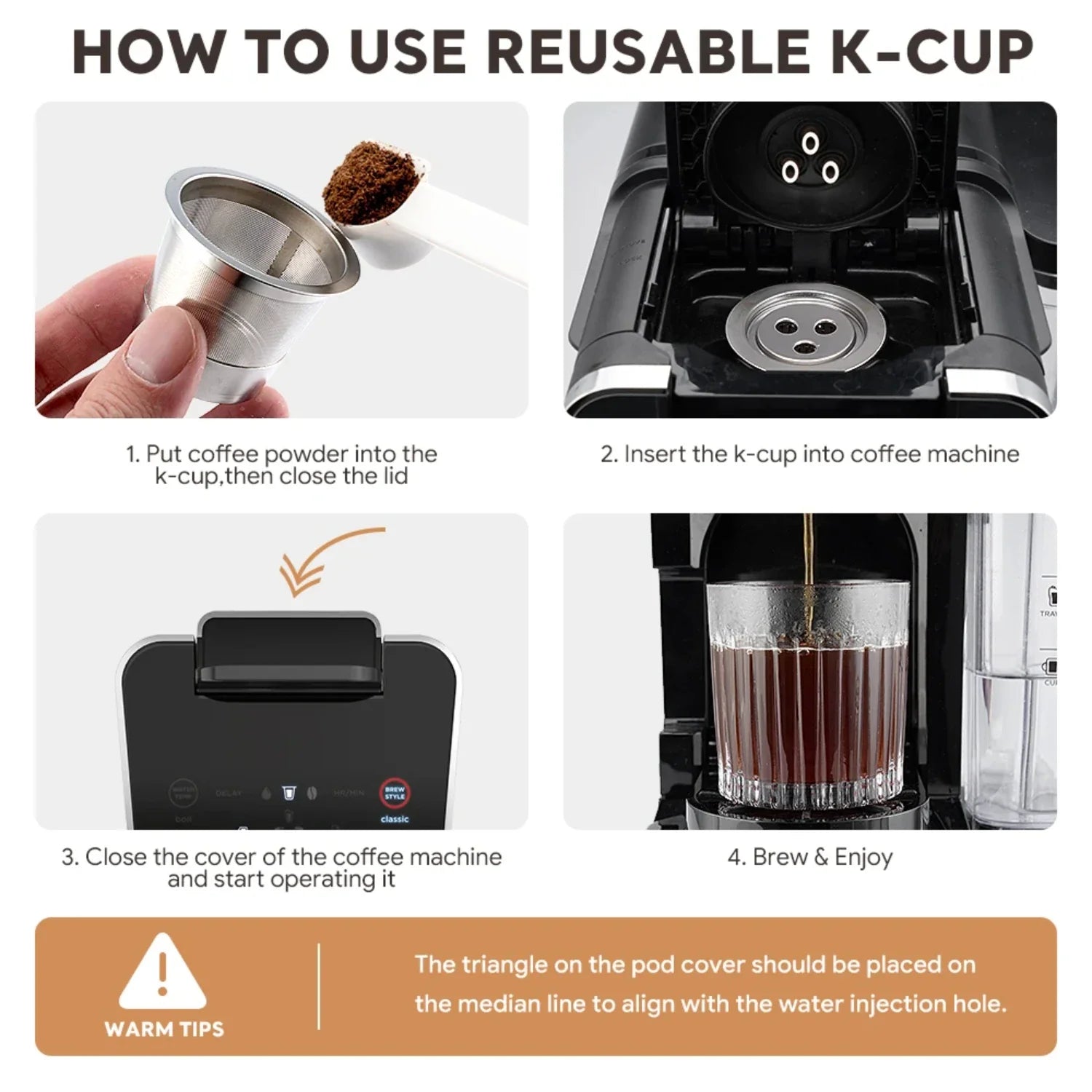 Reusable Stainless Steel K-Cup Coffee Pod Filters for Dual Brew Pro Machines